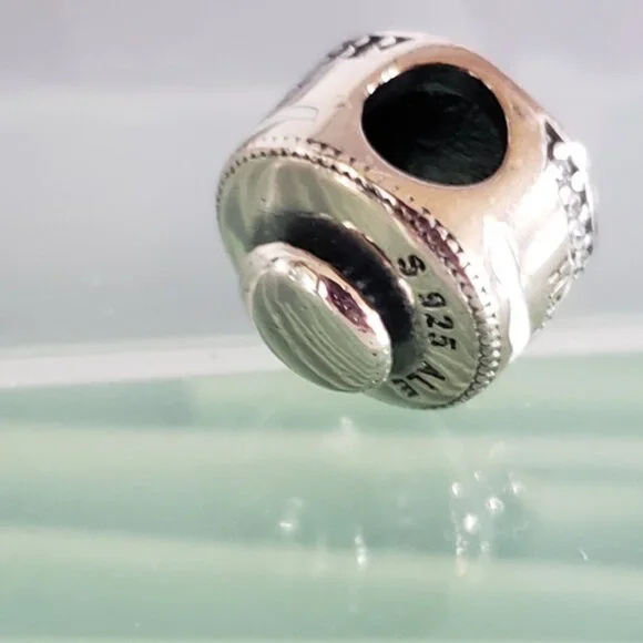 Retired Sterling Silver Happy Birthday Cake with Mixed Enamel and Clear Zirconia - Picture 5 of 8